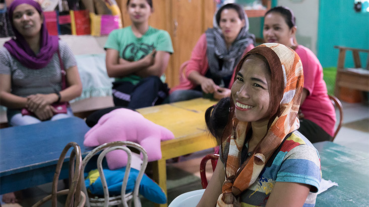 Women wearing colourful clothing
