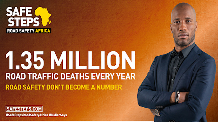 Didier Dit campaign for SAFE STEPS Road Safety Africa