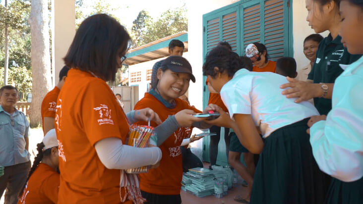 A photos of employees talking
